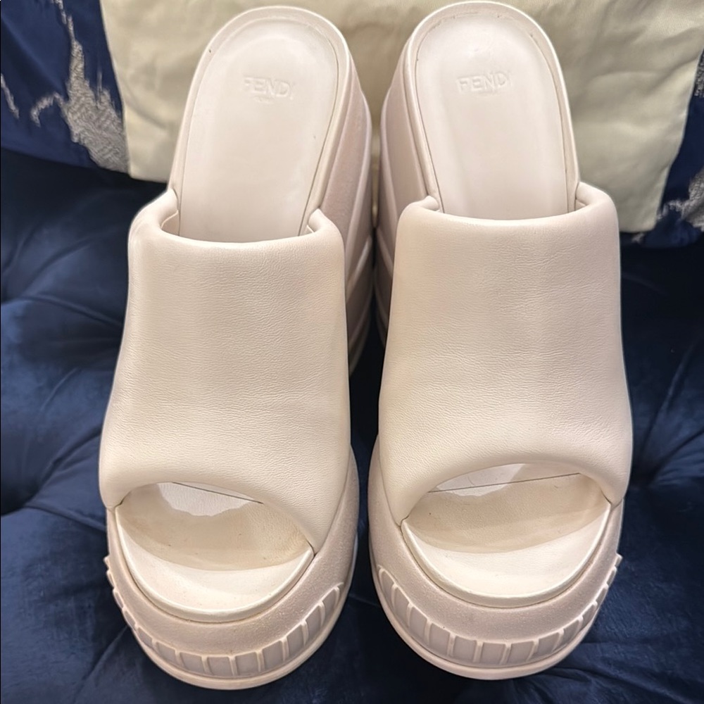 Fendi Women's Cream Mules
